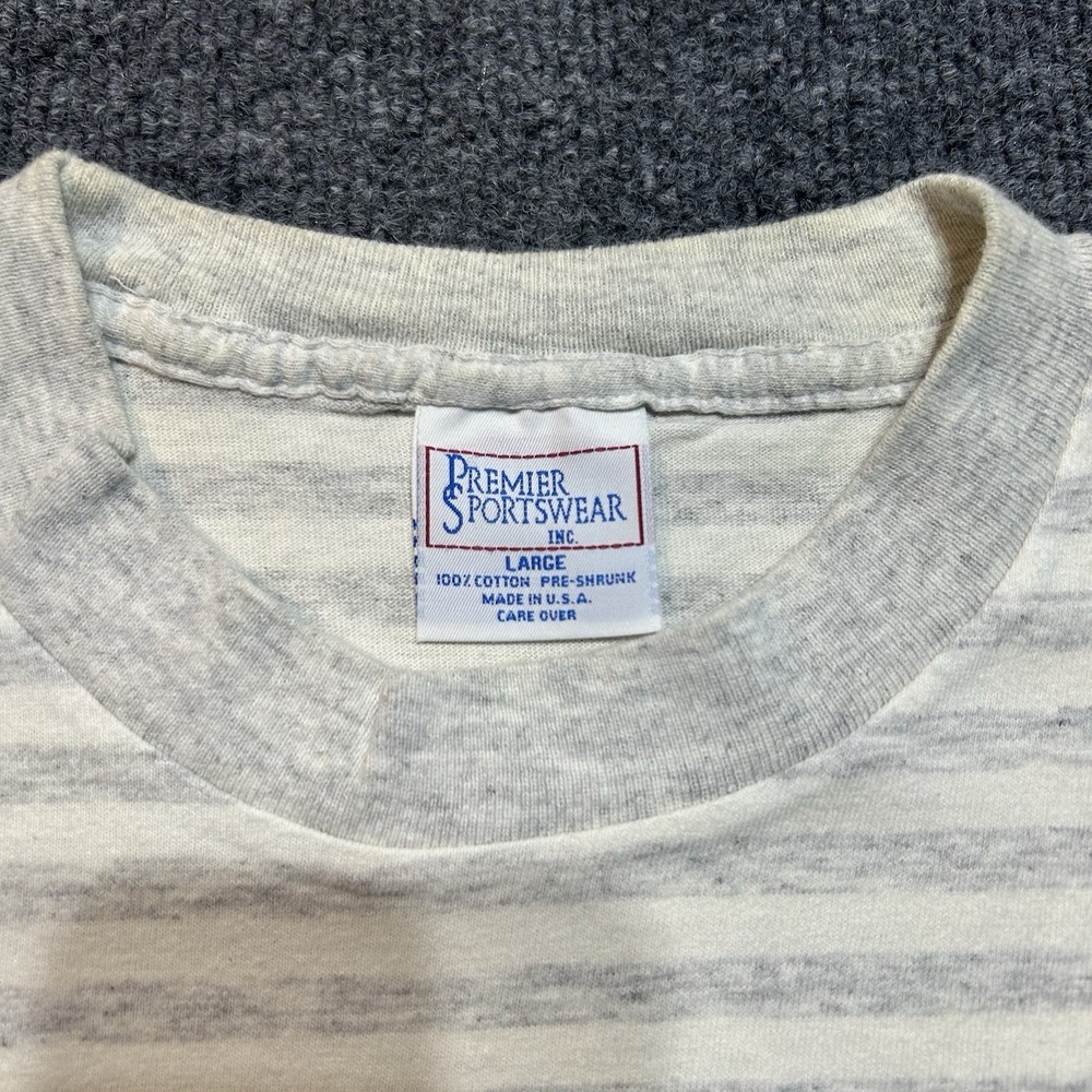 Vintage Premiere Sportswear Nashville Country Music Striped T Shirt Size L Logo - Picture 2 of 9